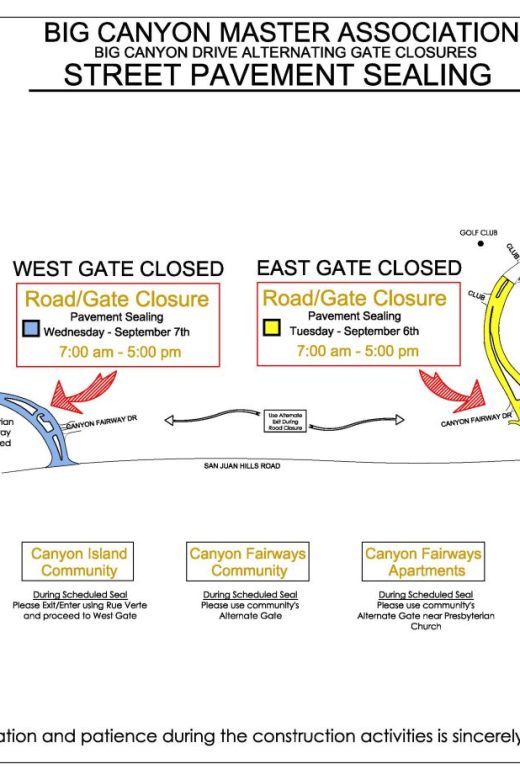 2022 Gate Closures - Big Canyon September Sealing Notification Plan 8.31.22